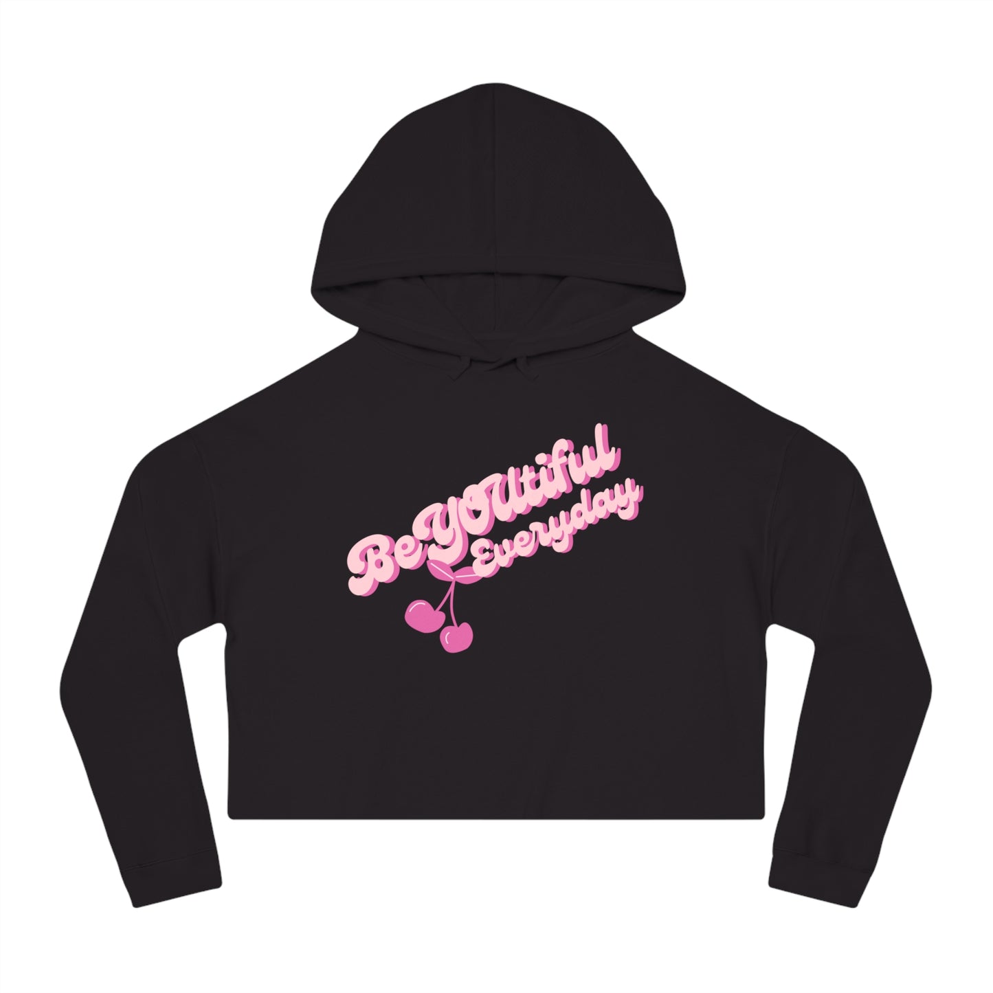 Cherry Design Women’s Cropped Hooded Sweatshirt - BeYOUtiful Everyday
