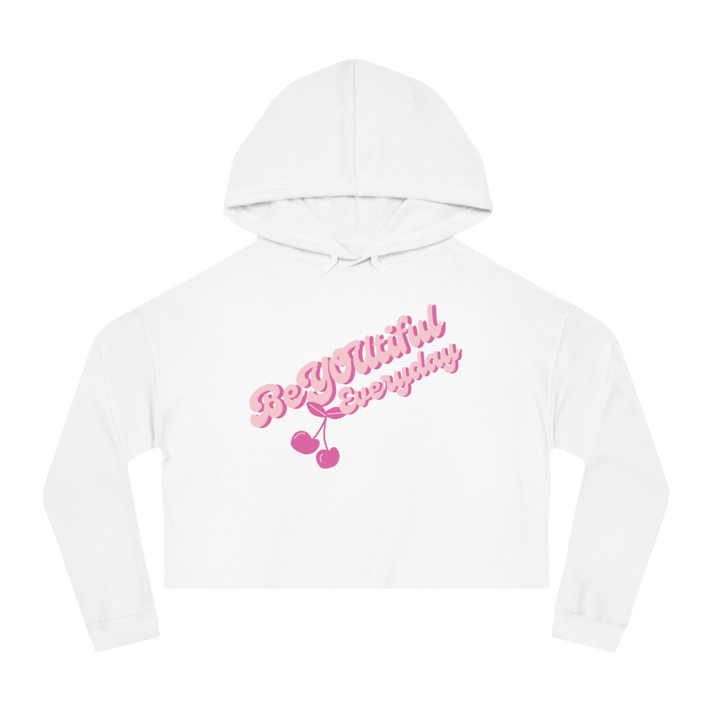 Cherry Design Women’s Cropped Hooded Sweatshirt - BeYOUtiful Everyday