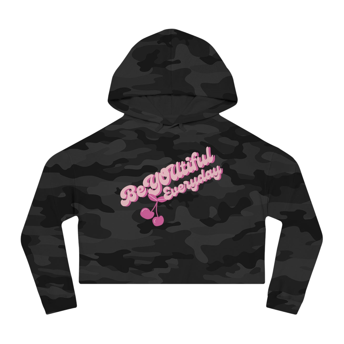 Cherry Design Women’s Cropped Hooded Sweatshirt - BeYOUtiful Everyday