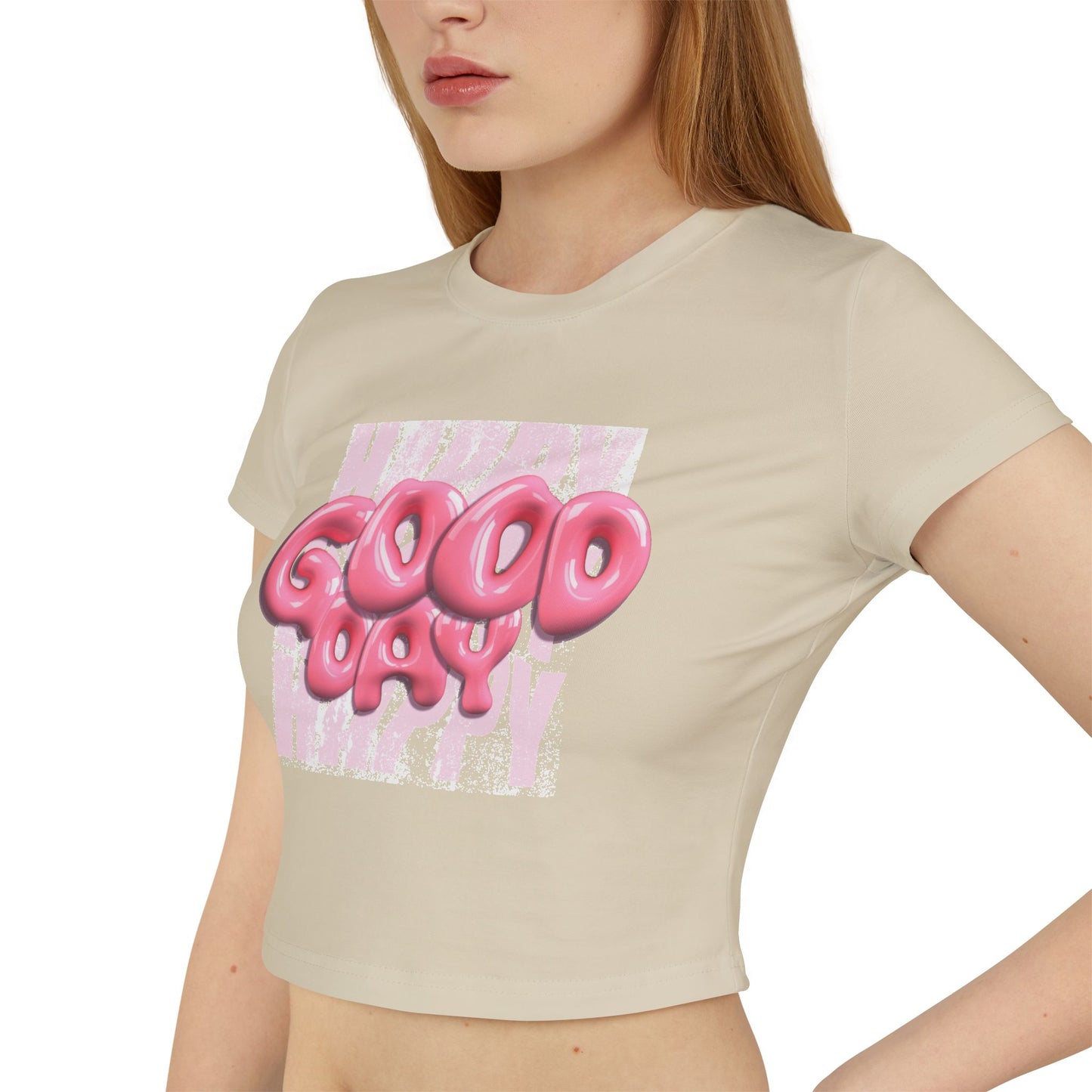 Happy Good Day-Women's Baby Tee