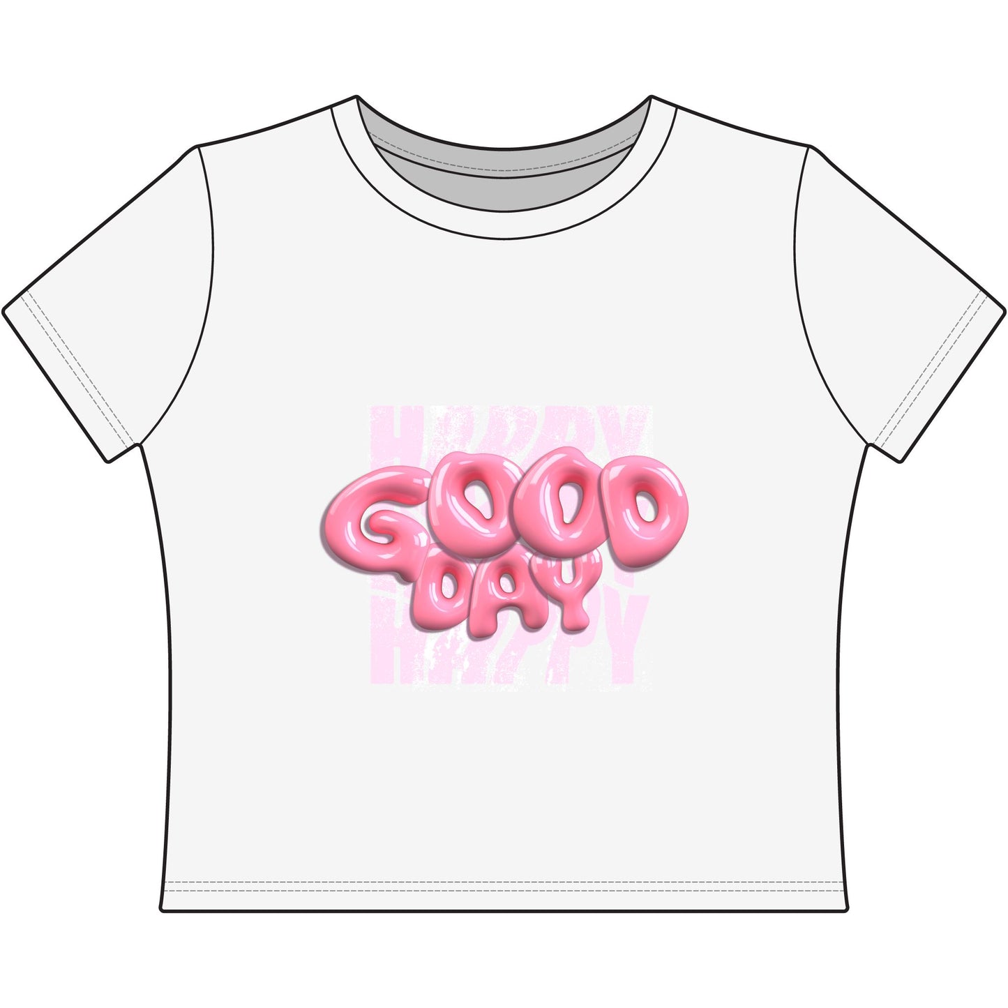 Happy Good Day-Women's Baby Tee