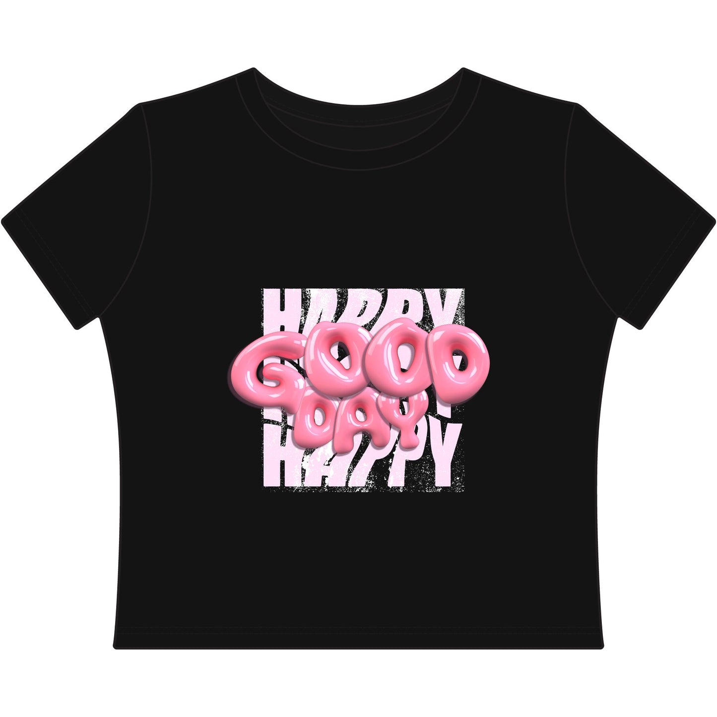 Happy Good Day-Women's Baby Tee