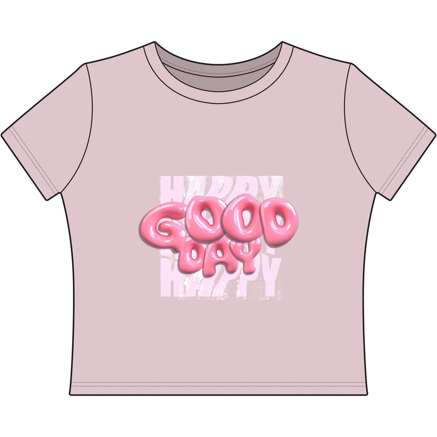 Happy Good Day-Women's Baby Tee