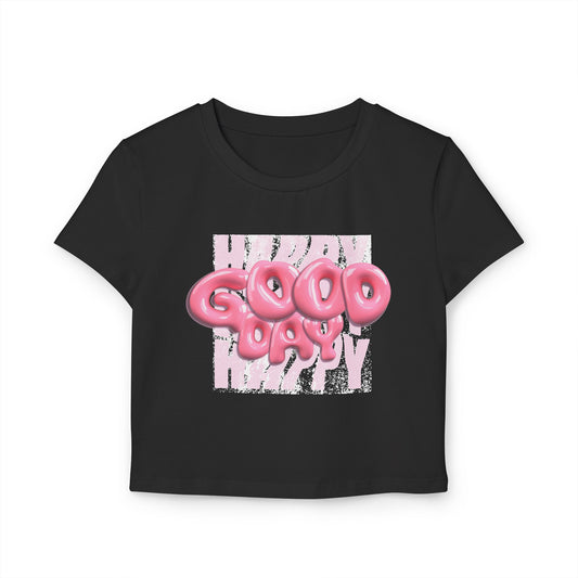 Happy Good Day-Women's Baby Tee