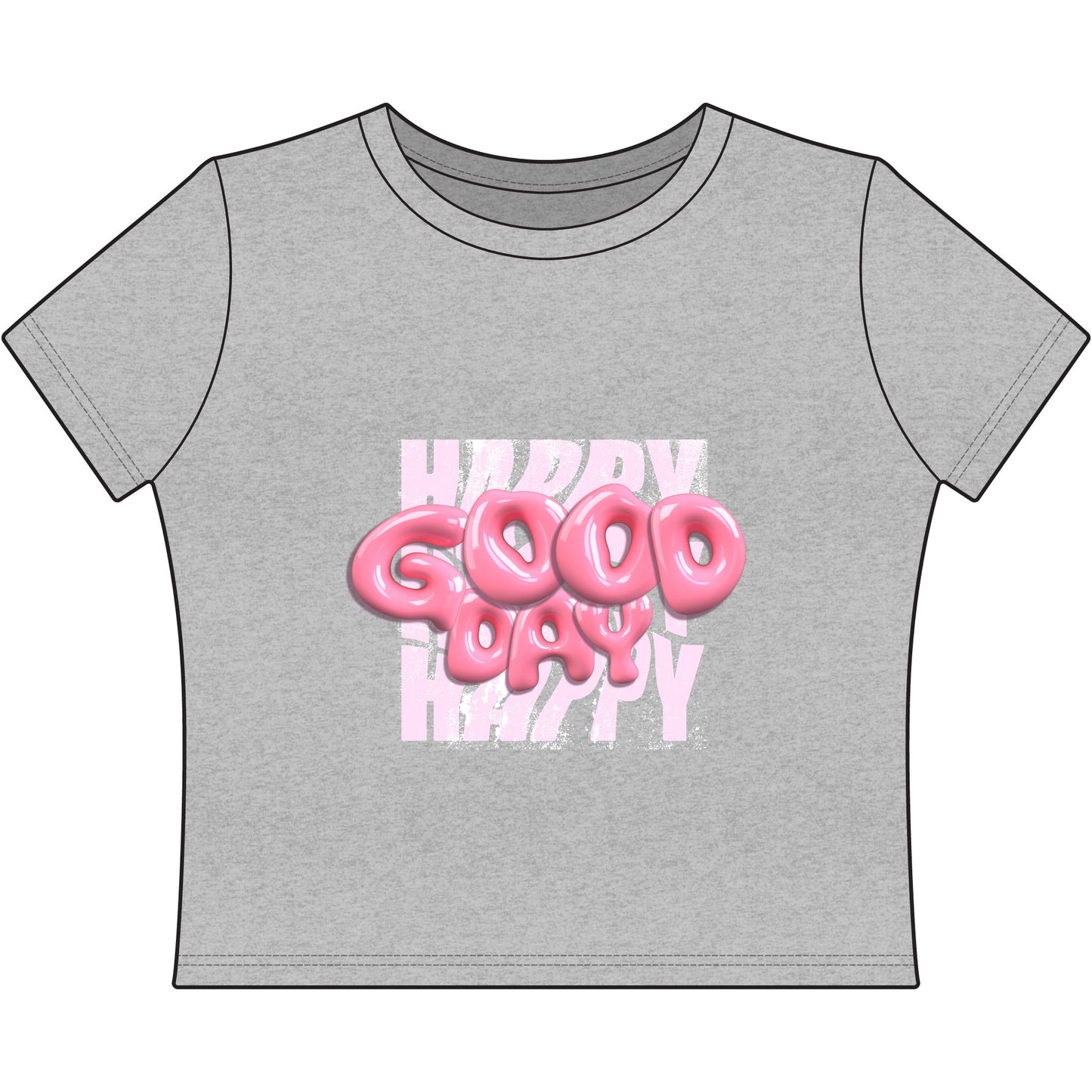 Happy Good Day-Women's Baby Tee